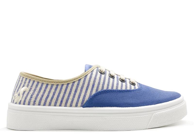 Thies ® Organic Cotton Stripe Plim Sneaker Indigo | W von coilexstore