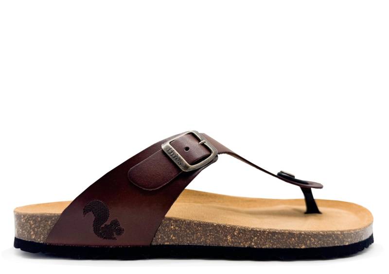 Thies 1856 ® Eco Leather Thong Sandal Dark Brown | W/M/x von coilexstore