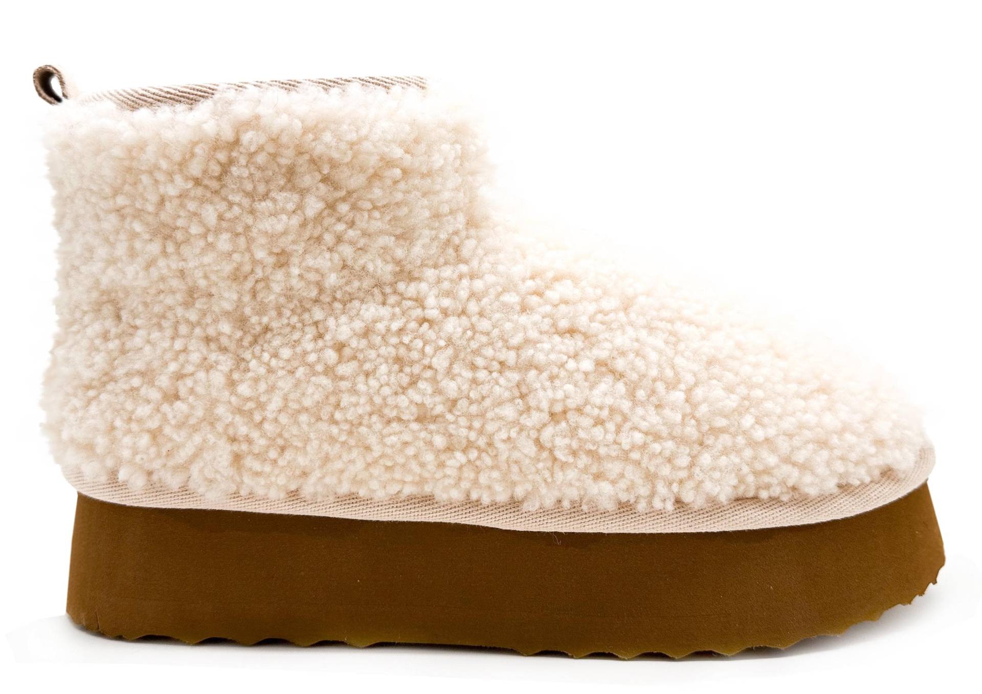Thies 1856 ® Platform Shearling Shorty Boots Beige | W von coilexstore