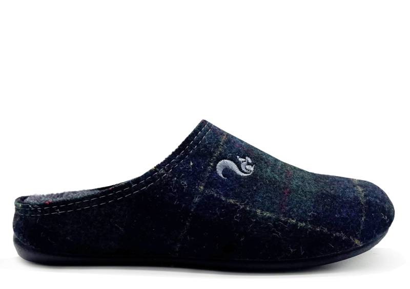 Thies 1856 ® Rec Check Slipper Dark Navy | W/x von coilexstore