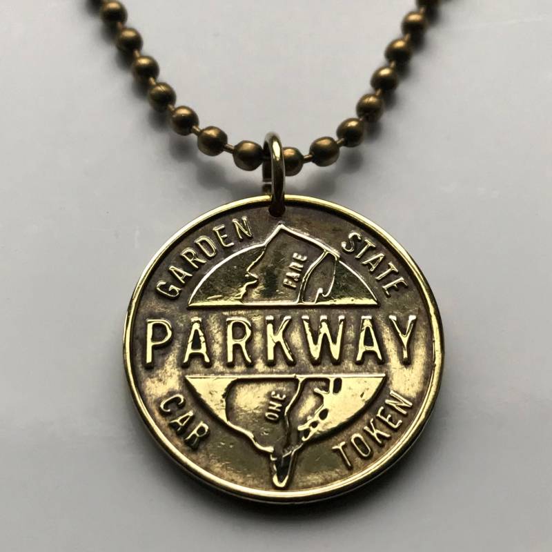 1952 New Jersey Gsp Garden State Parkway Auto Token Münzanhänger Nj Landstraße Autorität Transport Bergen Ocean One Fare N000935 von coinedJEWELRY