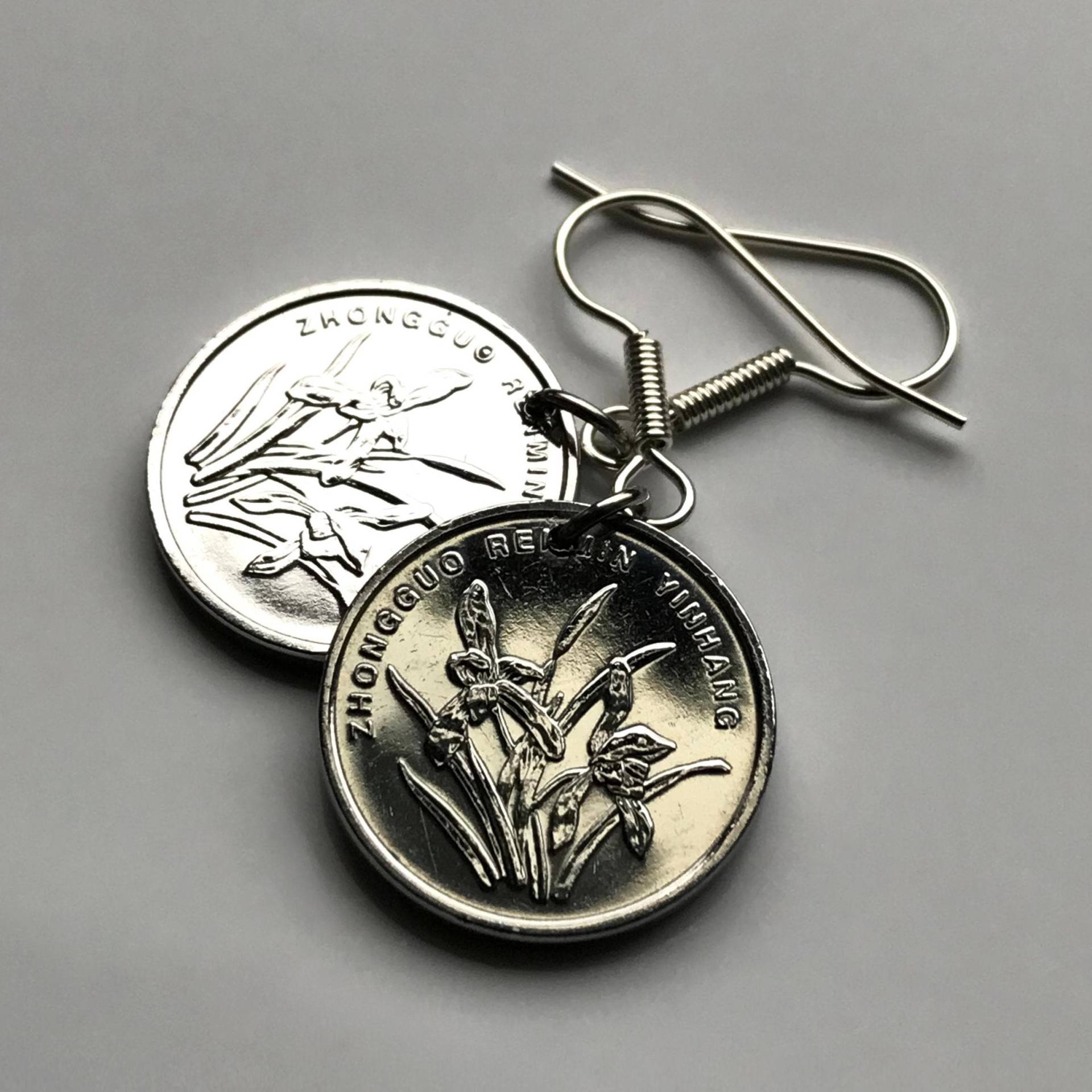 2012 China Prc 1 Jiao Münze Ohrhänger Orchidee Blüte Blume Peking Hanong Chongqing Chengdu Nanchong Shaoxing Blumen Pflanze Garten E000084 von coinedJEWELRY