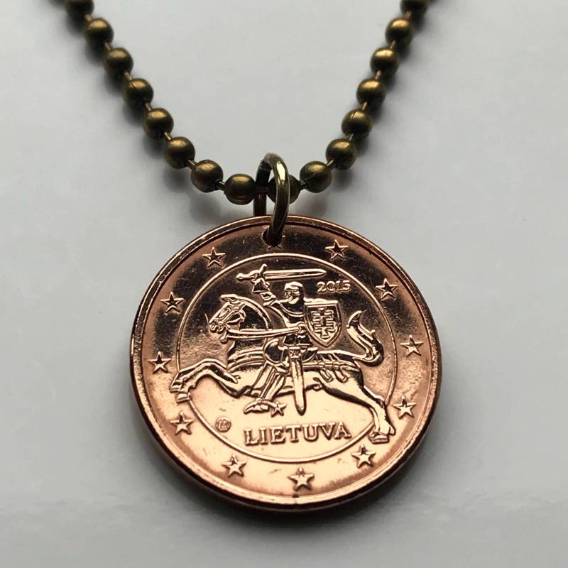 2015 Litauen Lietuva 5 Euro Cnt Münzanhänger Vytis Pferd Gepanzerter Ritter Vilnius Vityaz Marijampolė Jonava Utena Curonian Samogitia N001183 von coinedJEWELRY