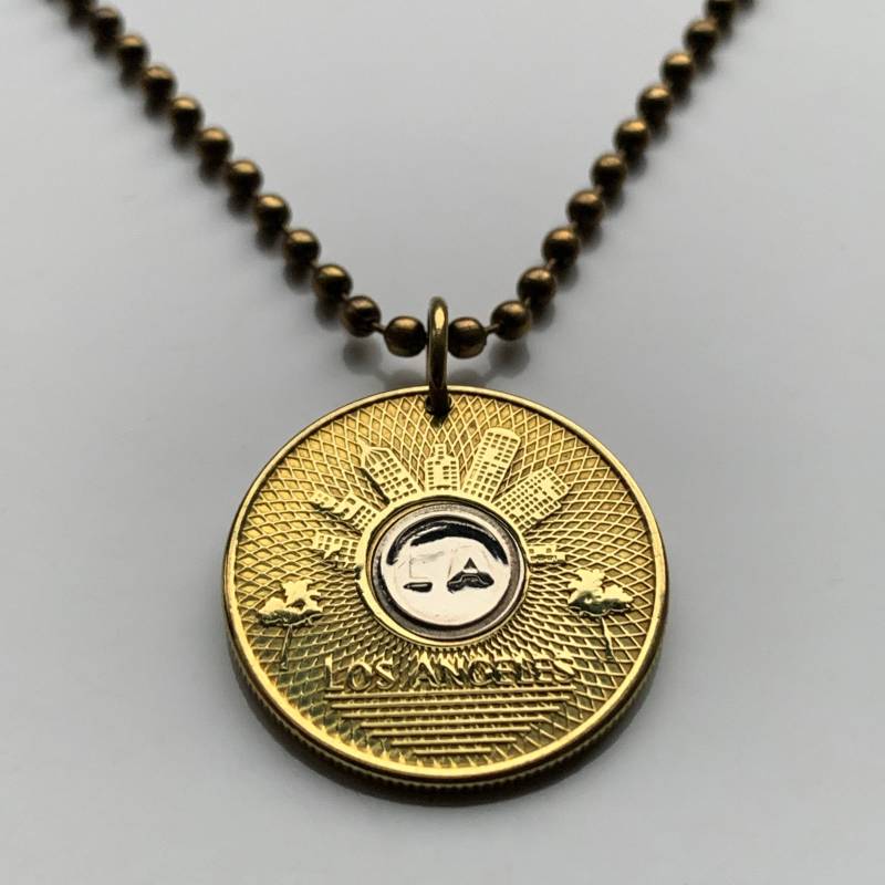 La Los Angeles Tunnelkette Transport U-Bahn Bus Token Münze Anhänger Halskette Good For One Base Fare California N001293 von coinedJEWELRY