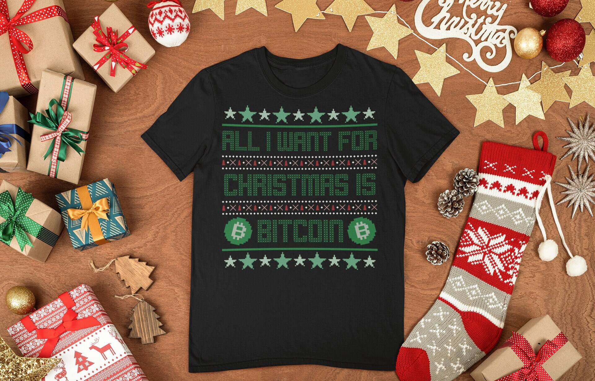 All I Want For Christmas Is Bitcoin T-Shit | Ugly T-Shirt All I Want For Christmas Is Bitcoin T-Shit | Ugly T-Shirt von coinstopDE