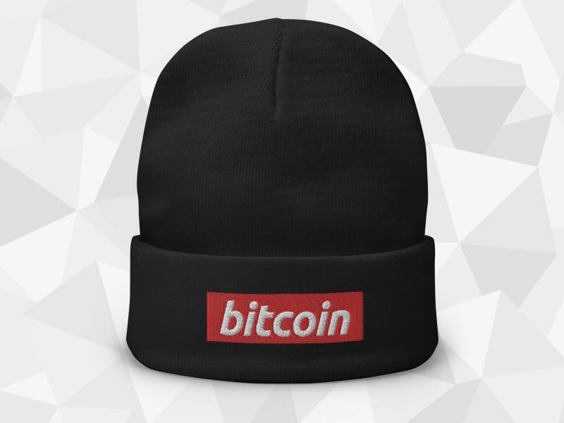 Bestickte Bitcoin Mütze I Rot/Weiß Bestickt | Beanie Bestickte Bitcoin Mütze I Rot/Weiß Bestickt | Beanie von coinstopDE