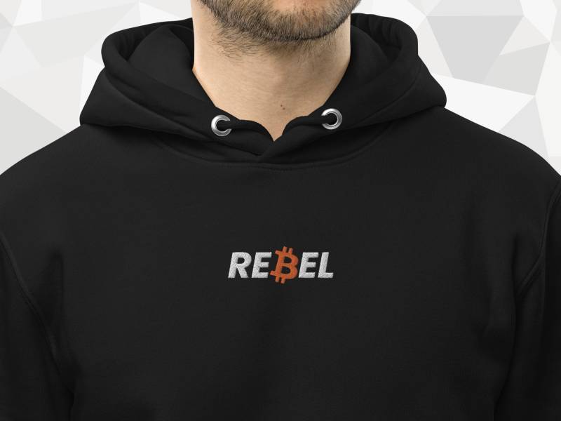 Bitcoin Rebel Hoodie Bestickt von coinstopDE