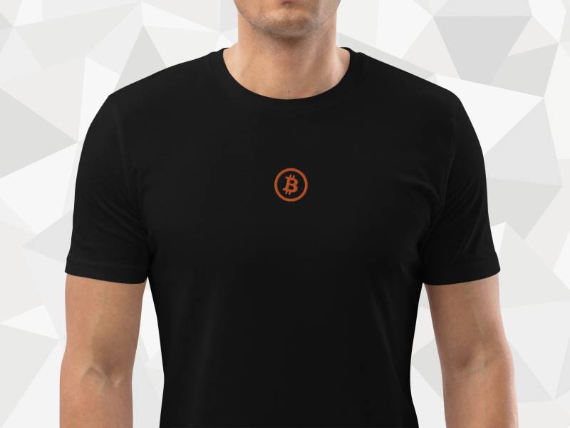 Bitcoin T-Shirt Bestickt Unisex von coinstopDE