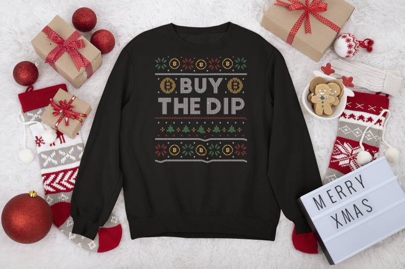 Buy The Dip Bitcoin Christmas Sweatshirt von coinstopDE