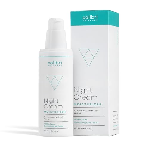 colibri skincare Night Cream 80ml - mit Retinol und Hyaluron Serum - straffende Anti Aging Nachtcreme für Frauen und Männer - pflegende Gesichtscreme gegen Falten - Made in Germany von colibri skincare