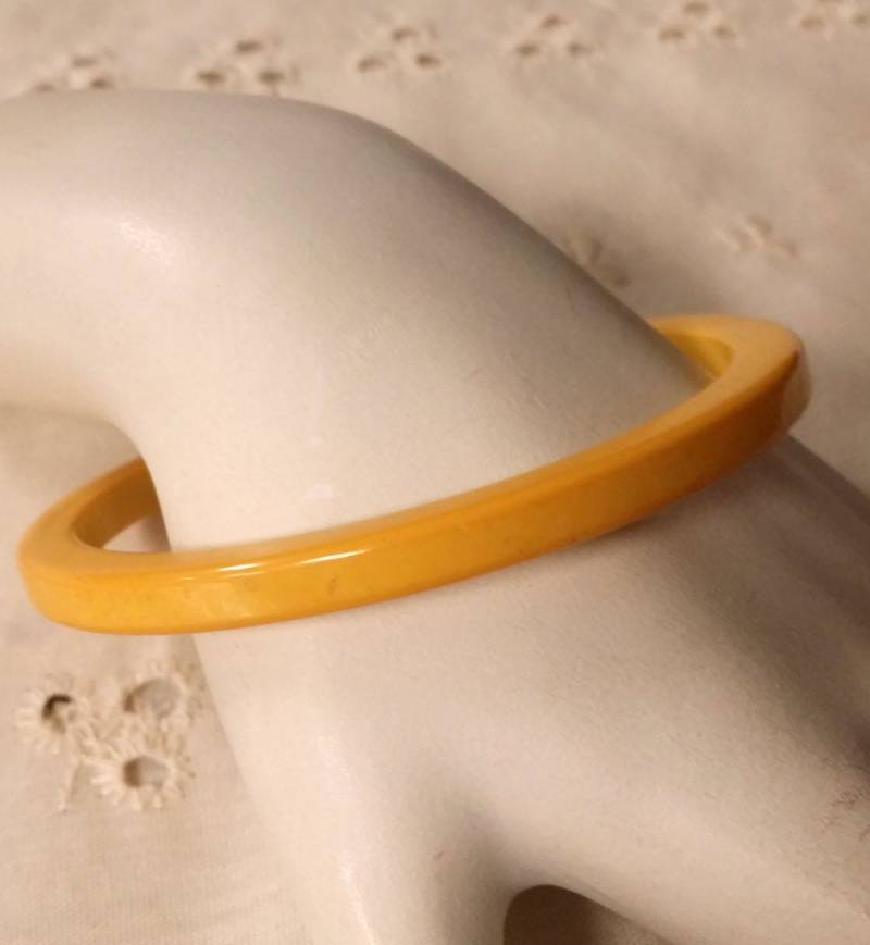 1940Er Jahre Rahmspinat Mais Bakelit Armreif Flache Scheiben Stapeln von collectiblejewels