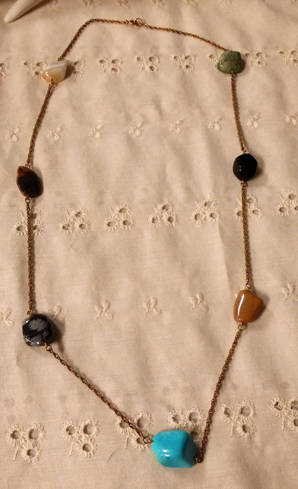 1970S Winard 12Ktgf Polierte Edelstein Halskette von collectiblejewels