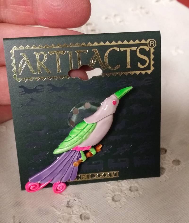 1986 Nos Neon Emaille Paradiesvogel Pin Brosche Jonette Schmuck Artefakte Jj Neu Auf Karte von collectiblejewels