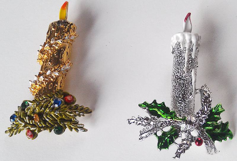 Kunst Unterzeichnet/Gerrys Urlaub Kerze Emaille Strass Weihnachten Pin Pins von collectiblejewels