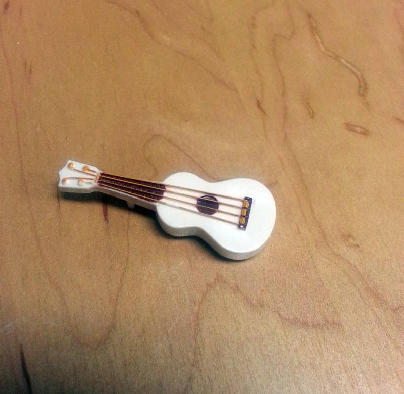 Vintage Mid Century Kunststoff 4 String Gitarre Instrument Pin von collectiblejewels