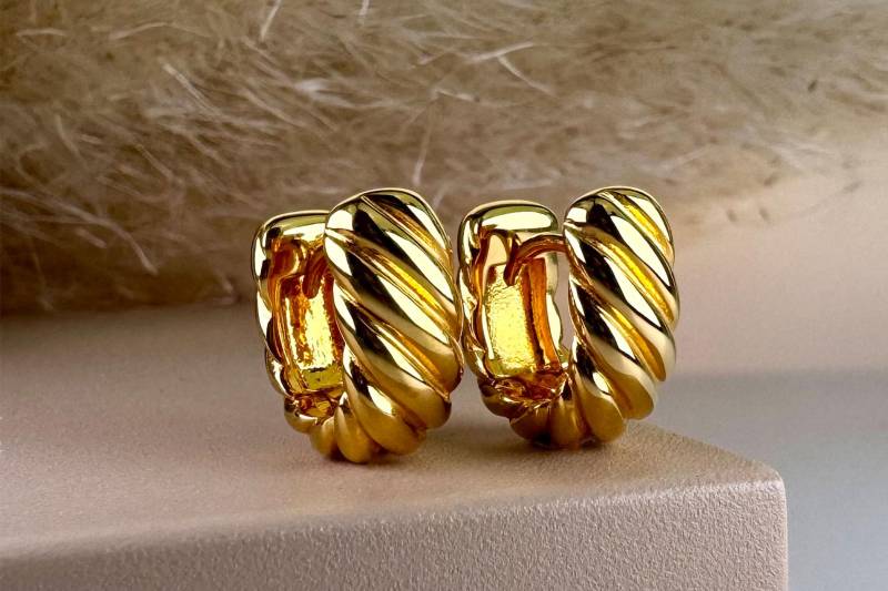 Creole Mika - Ohrringe Gold, Silber Und Roségold Systemschmuck Moderner Schmuck Creolen Klein Mix & Match von colletJEWELLERY