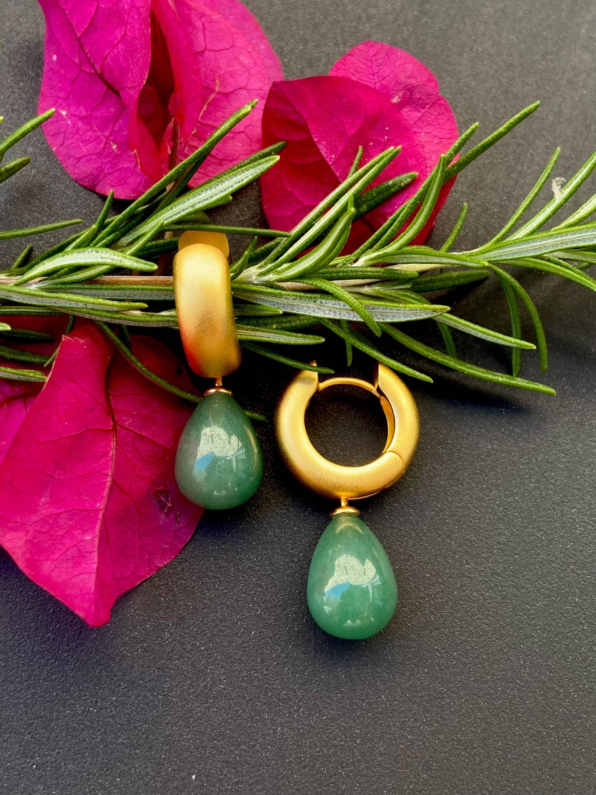 Creolen Gold-Ohrringe Vergoldet - Systemschmuck -Moderner Schmuck- Mix & Match- Wechselanhänger- Creole Mit Anhänger- Nachhaltigerschmuck von colletJEWELLERY