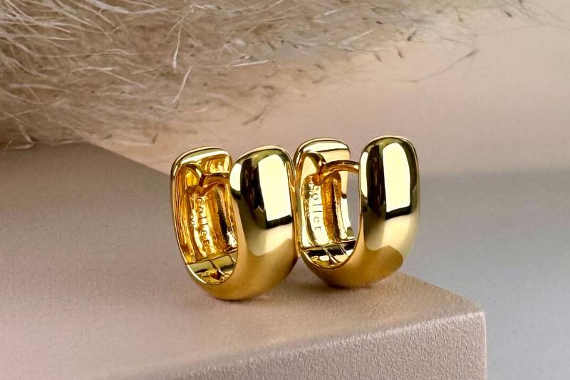 Creolen Silber, Gold Oder Roségold "Kim" - Ohrringe Silber Systemschmuck Moderner Schmuck 925 Klein von colletJEWELLERY