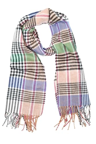 collezione alessandro Italienischer Schal Karo Multi aus weich-flauschigem Material 200 x 40 cm von collezione alessandro