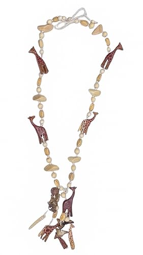 collezione alessandro Lange Kette Kenia mit Giraffen aus Holz von collezione alessandro