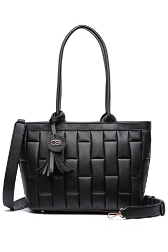 collezione alessandro Schultertasche Luvre mit aufwendiger Steppung 31cm x 24cm x 14cm von collezione alessandro