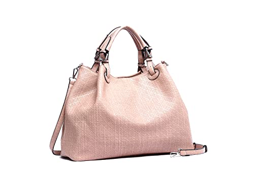 collezione alessandro Shopper Flecht in softem Material, groß 41cm x 31cm x 19cm von collezione alessandro