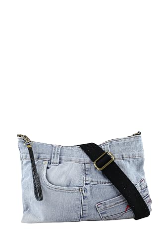 collezione alessandro Umhängetasche ReJeans aus Jeans genäht 32cm x 24cm x 3cm von collezione alessandro