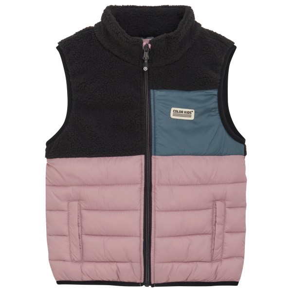 Color Kids - Kid's Fleece Waistcoat With Quilt - Fleeceweste Gr 140 rosa/schwarz von color kids