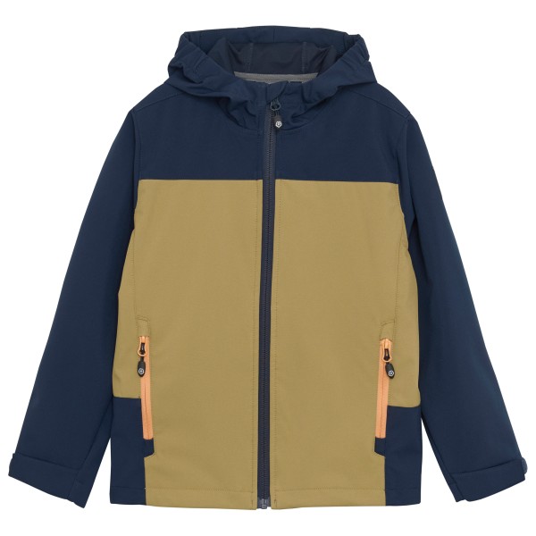 Color Kids - Kid's Softshell Colorblock - Softshelljacke Gr 140 blau/beige von color kids