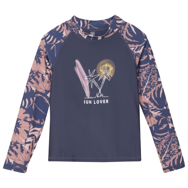 Color Kids - Kid's T-Shirt L/S with Chest Print - Lycra Gr 110 blau von color kids