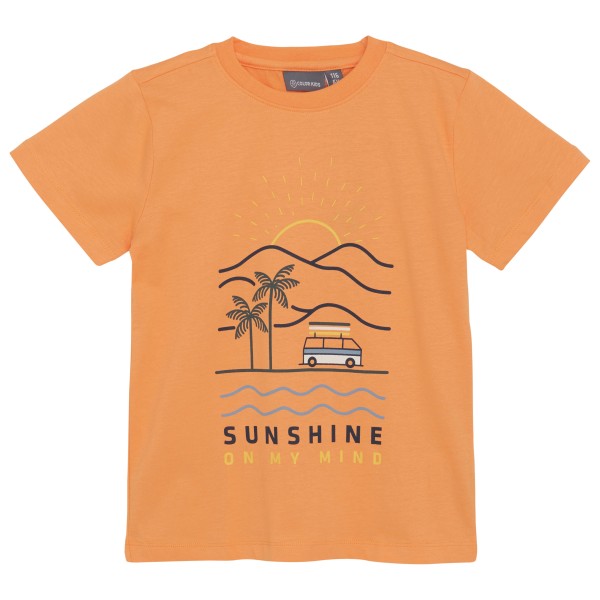 Color Kids - Kid's T-Shirt with Print S/S - T-Shirt Gr 134 orange von color kids