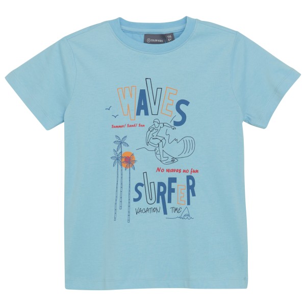Color Kids - Kid's T-Shirt with Print S/S - T-Shirt Gr 176 blau von color kids