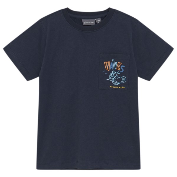 Color Kids - Kid's T-Shirt with Prints S/S - T-Shirt Gr 134 blau von color kids
