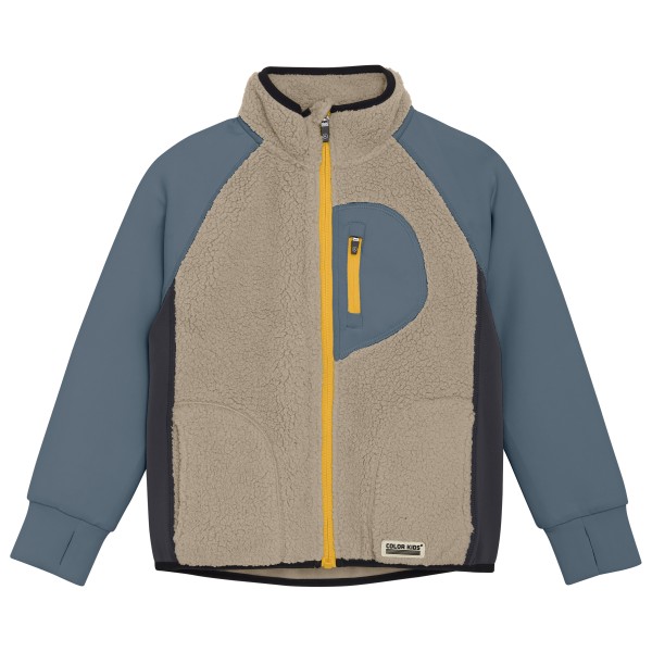 Color Kids - Kid's Teddy Jacket with Fleece Sleeves - Fleecejacke Gr 140 beige/grau von color kids