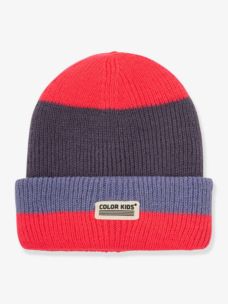 Strickmütze Kontraststreifen Kinder COLOR KIDS lila von color kids