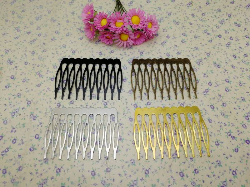 10 Zähne Metall Flacher Haarkamm Rohling, Haarband Barrette Clip Accessoire Hochzeit Handmade Schmuck Machen Bh0029 von color4yourlife