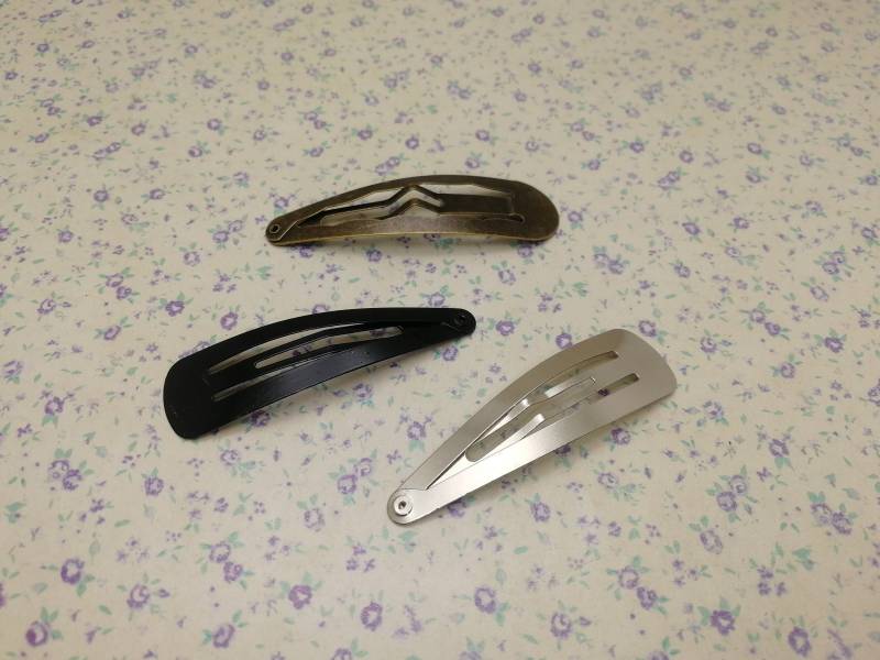 55 Mm Länge Metall Snap Haarspange, Kopfclip Zubehör Pin Handgemacht Schmuck Machen Finden, Silber Schwarz Antike Bronzefarbe Bh0109 von color4yourlife
