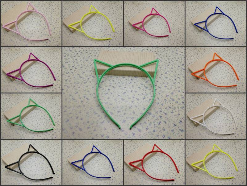 5mm Kunststoff Katze Hase Ohrstirnband Blanko , Schwarz Mix Farbe Kunstharz Haarstirnband Haarspange Clip Kamm Diadem Schmuck Accessoire Haarband von color4yourlife