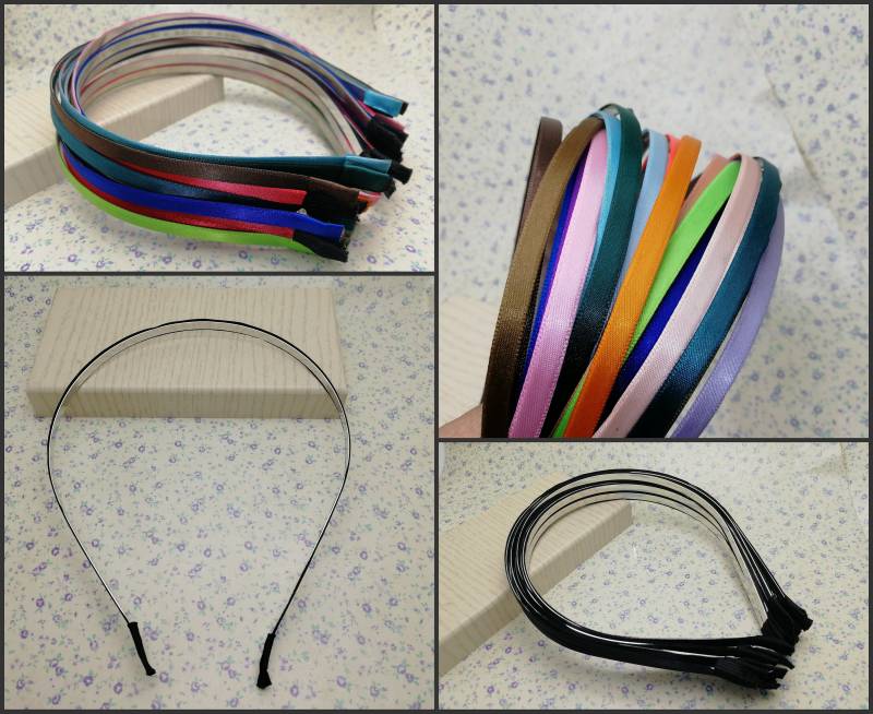 6 Mm Breite Mischung Farbe Satin Bedeckt Metall Haarband Rohling , Schwarze Haar Kopfband Haarspange Clip Kamm Tiara Schmuck Finden Bh0011 von color4yourlife