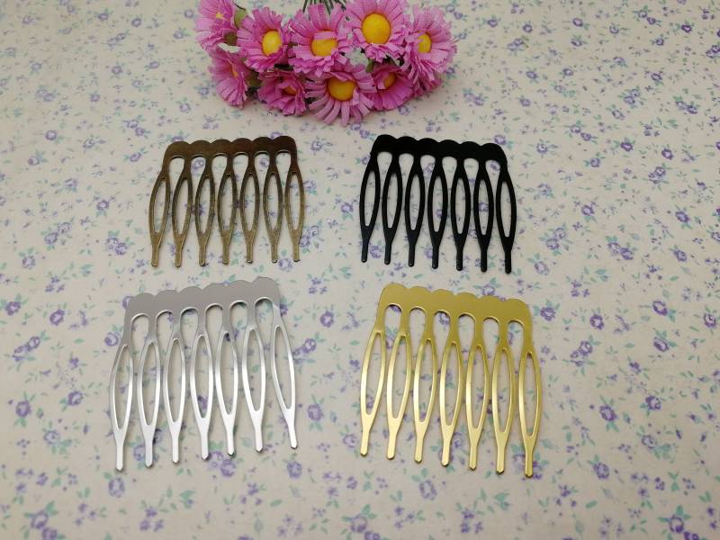 7 Zähne Metall Flach Haarkamm Stirnband Blank, Haar Kopfband Haarspange Clip Zubehör Haarband Hochzeit Handmade Schmuck Machen Bh0028 von color4yourlife