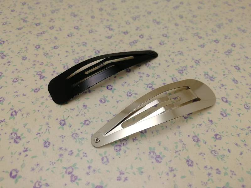 70 Mm Länge Metall Snap Haarspange Kopfspange Haar-Accessoire Haarnadel Handgefertigt Schmuck Machen Diy Finden Silber Und Schwarz Farbe Bh0108 von color4yourlife