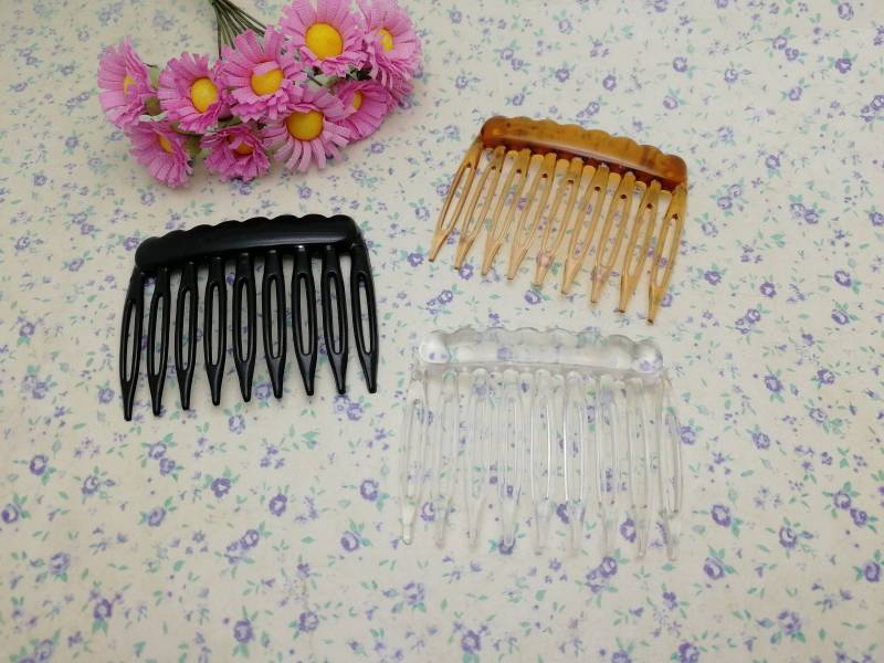 9 Zähne Kunststoff Haarkamm Stirnband Rohling , Resin Haar Kopfband Haarspange Clip Haarband Schmuck Diy Accessoire Schwarz Braun Klar Farbe Bh0041 von color4yourlife