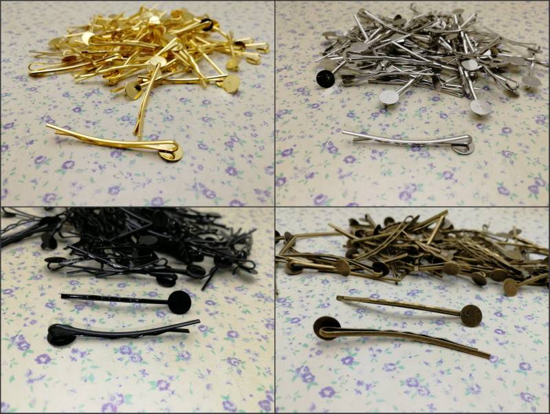 Metall Bobby Pin Haarspange Mit 8 Mm Klebepad , Haarband Haar Kopfband Kamm Hochzeit Accessoire Handgemacht Schmuck Diy Fund Bh0047 von color4yourlife