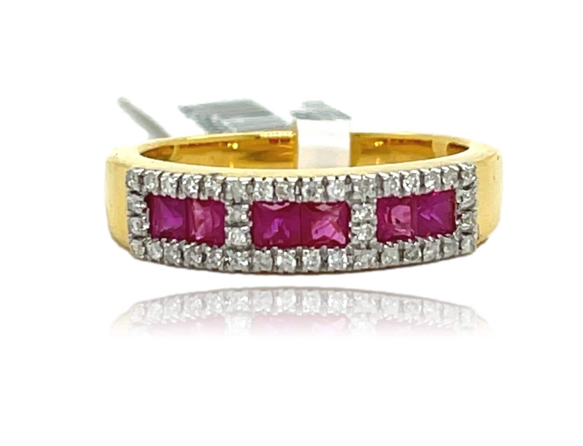 Rubin Und Diamant Stapelbares Band in 14K Gelbgold von colorplusjewelryny