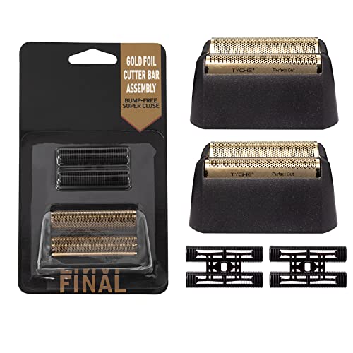 2 Stück Professional 5 Star Series Finale Shaver Shaper Ersatz Super Close Goldfolie und Cutter Bar Montage, kompatibel mit Wahl Shaver Foil Modell 7043-100, Rasur für Friseure und Stylisten 2 Stück Professional 5 Star Series Finale Shaver Shaper Ersatz Super Close Goldfolie und Cutter Bar Montage, kompatibel mit Wahl Shaver Foil Modell 7043-100, Rasur für Friseure und Stylisten von colorski