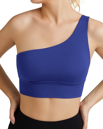 colorskin Sport-BH für Damen, einschultrig, mit herausnehmbaren Pads, mittlere Unterstützung, Workout, asymmetrischer linker Schulter-BH, Glänzendes Blau, X-Large colorskin Sport-BH für Damen, einschultrig, mit herausnehmbaren Pads, mittlere Unterstützung, Workout, asymmetrischer linker Schulter-BH, Glänzendes Blau, X-Large von colorskin