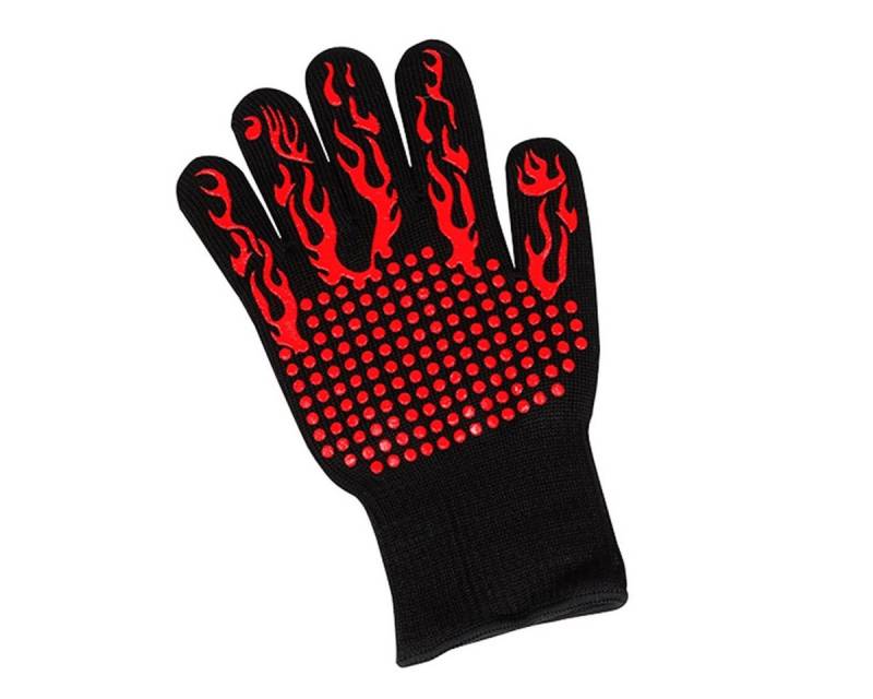 colourliving Hitzeschutzhandschuhe Grillhandschuh Flame Ofenhandschuh hitzebeständig bis 250°C Silikon (1-St) Silikonbeschichtet, rutschfest, angenehmes Tragegefühl von colourliving