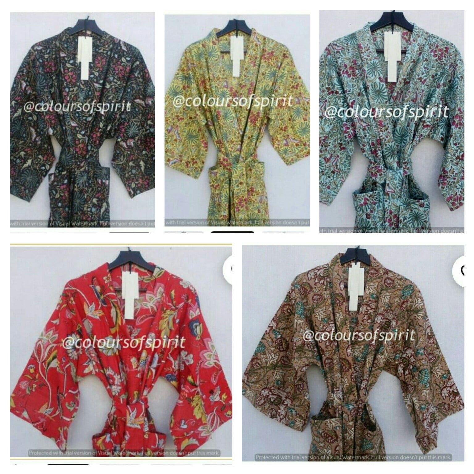 Expresslieferung Kimono-Roben Aus Baumwolle, Kimono Mit Blumendruck, Nachtwäsche. Weiche Und Bequeme Bademäntel, Wickelkleid, Hausmantel-Robe von coloursofspirit