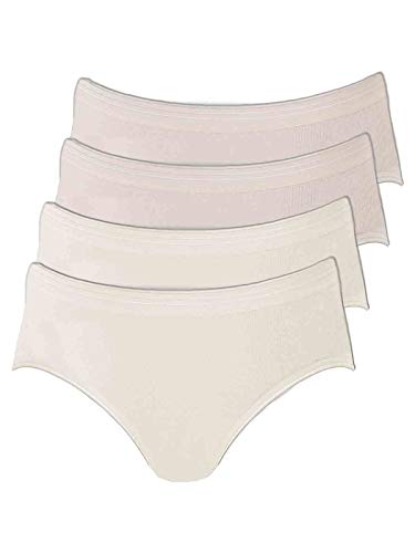 comazo 4er Sparpack Damen Hüftslip 1361912 Gr. 40, Haut-Offwhite von comazo