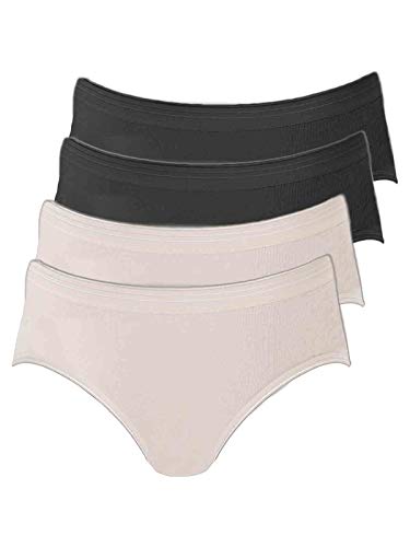 comazo 4er Sparpack Damen Hüftslip 1361912 Gr. 44, Haut-schwarz von comazo